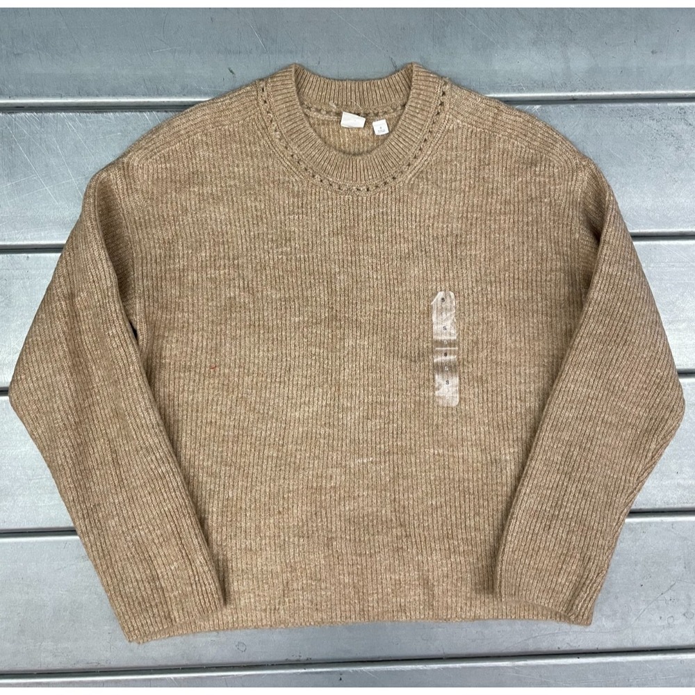 GAP Sweater Womens Small Brown Rib Knit Pullover Jumper Cozy NWOT